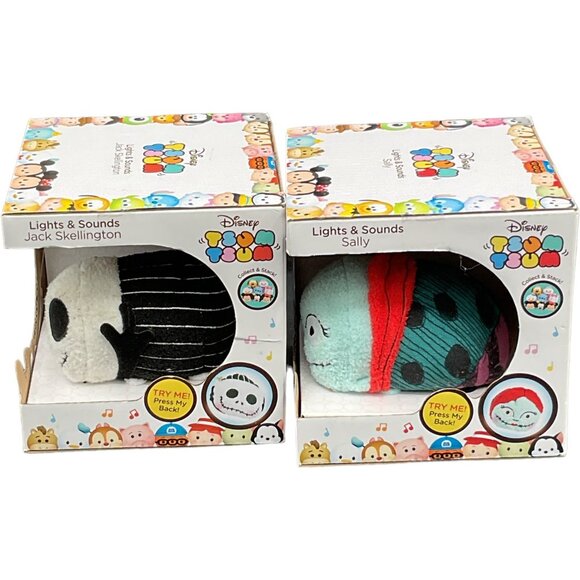 Disney Tsum Tsum Lights & Sounds Jack Skellington & Sally Plush Set - Picture 5 of 6